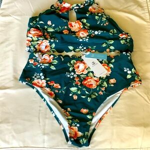 Cupshe 2 pc XL high waiste swim suit